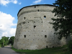 Towers in Russian Pskov city